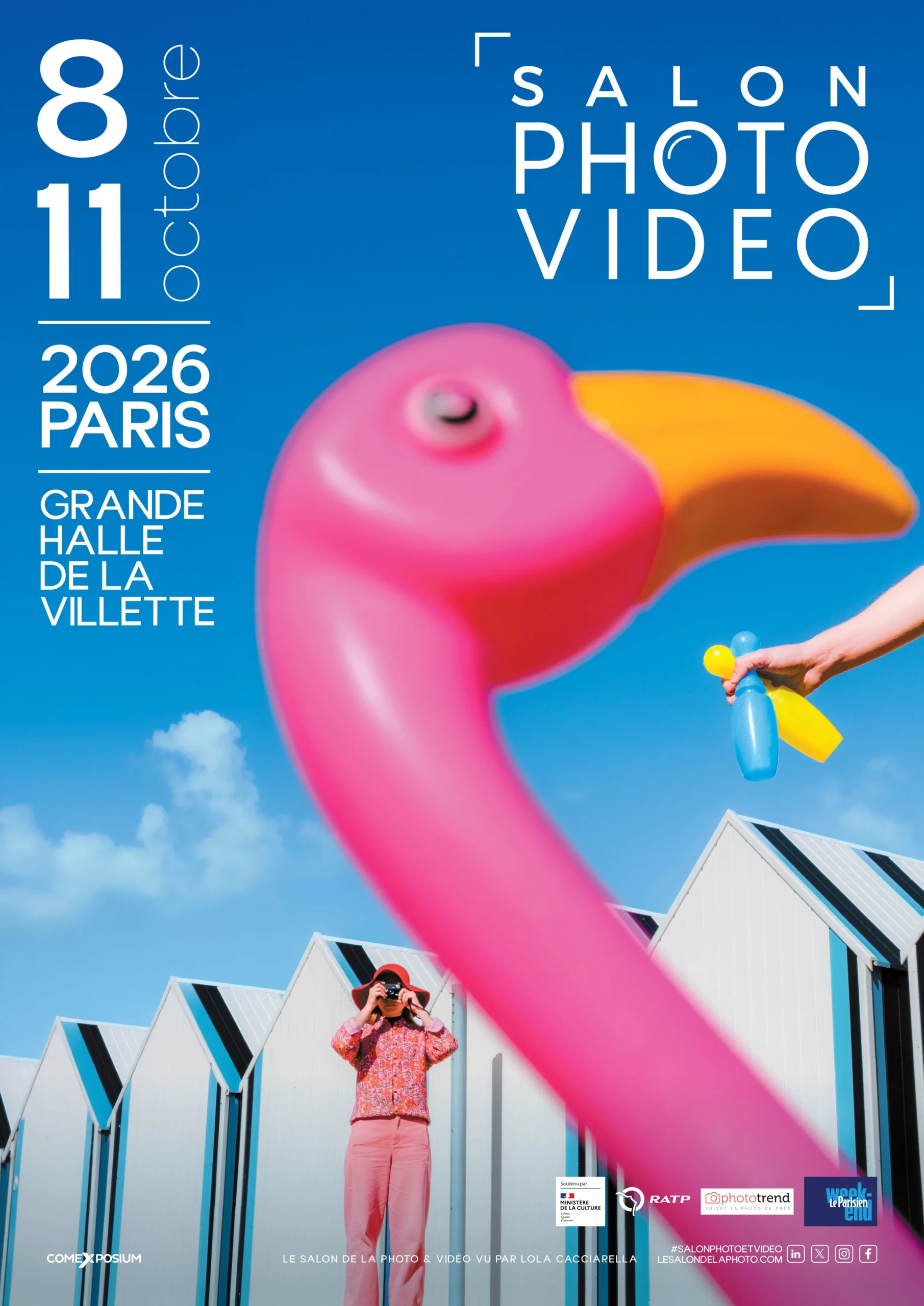 Affiche du Salon Photo & Vidéo 2026 (8 au 11 octobre, Grande Halle de la Villette)